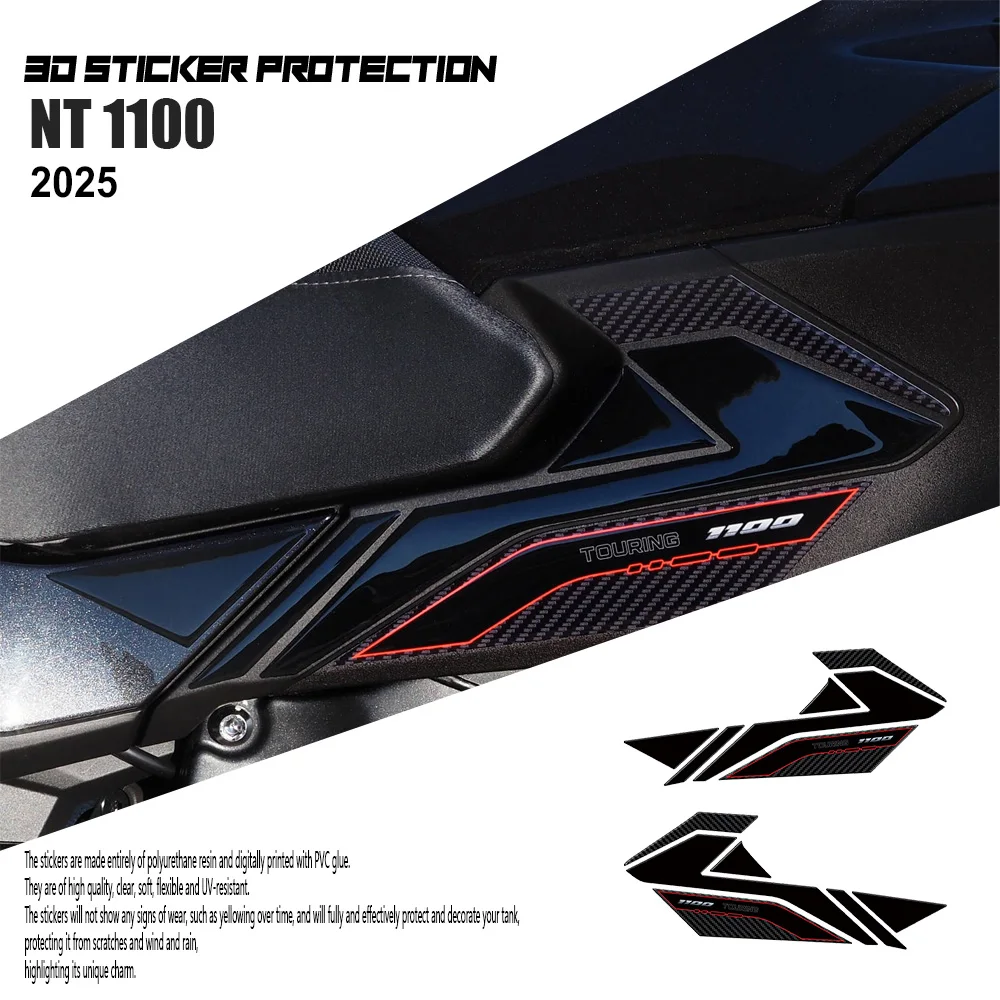 

Для NT1100 NT 1100 2025 мотоциклетная накладка на бак, аксессуары, накладка на топливный бак, противоскользящие защитные наклейки, 3D наклейки из эпоксидной смолы, комплект