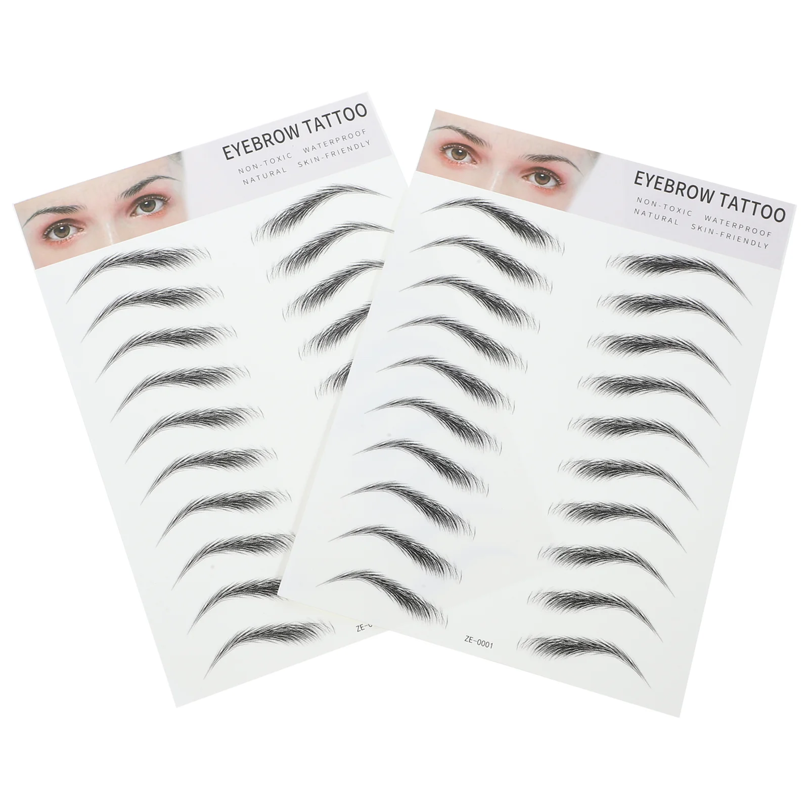 2 Pcs Waterproof Eyebrow Sticker 3d Stickers Tool Simple Shaper Makeup Transfer Black Stencils