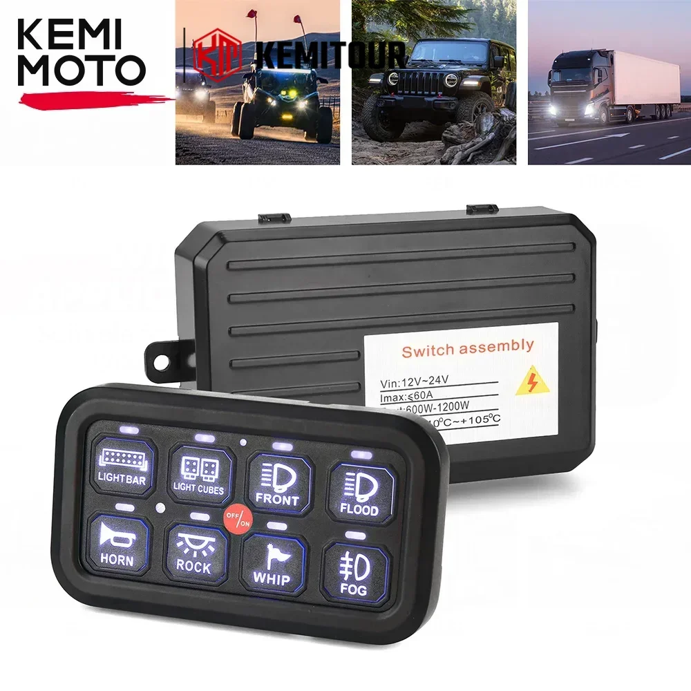 

On-Off Control Switch Panel Electronic Relay System UTV ATV Pickup Wagon UTB Cab ATV SUV Truck Boat Bus Touch Control Panel Box