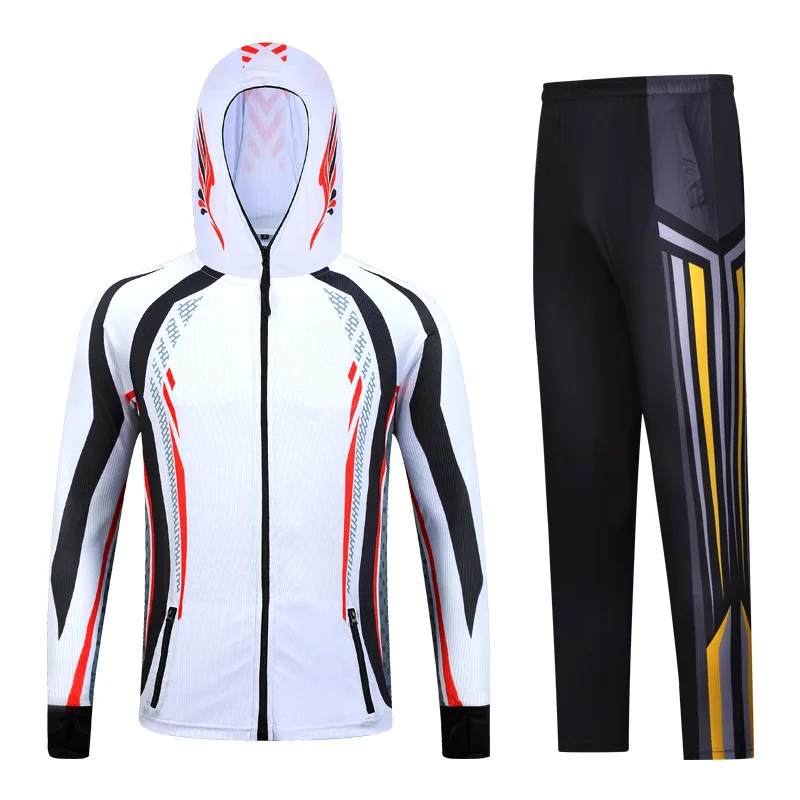 المألوف في الهواء الطلق جديد واقية من الشمس بدلة الصيد مجموعة الصيف الرجال الرطوبة فتل الشمس حجب تنفس البحر روك الصيد دعوى #4