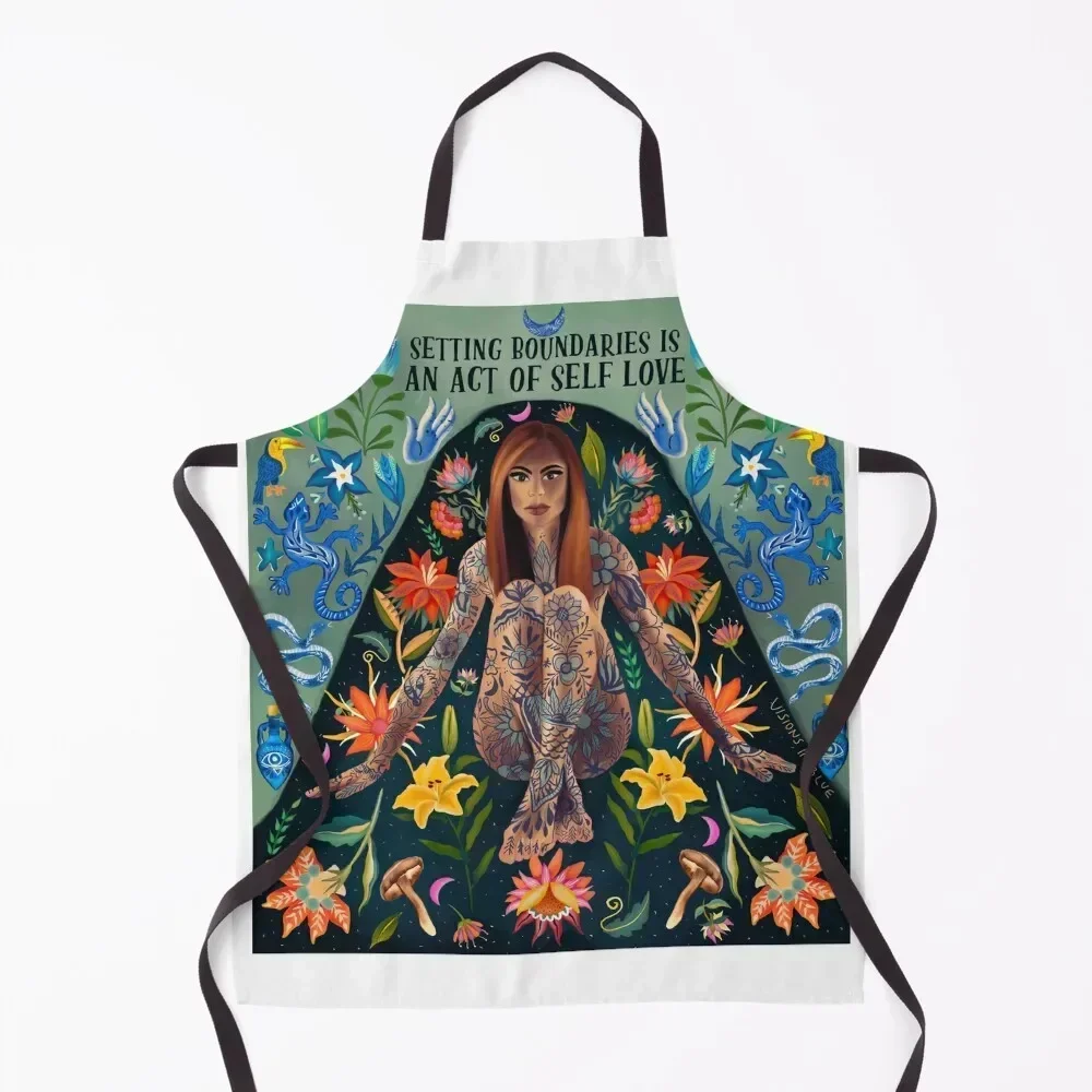 

Setting boundaries Apron painting waterproof for women Chef Uniform Women painters Apron