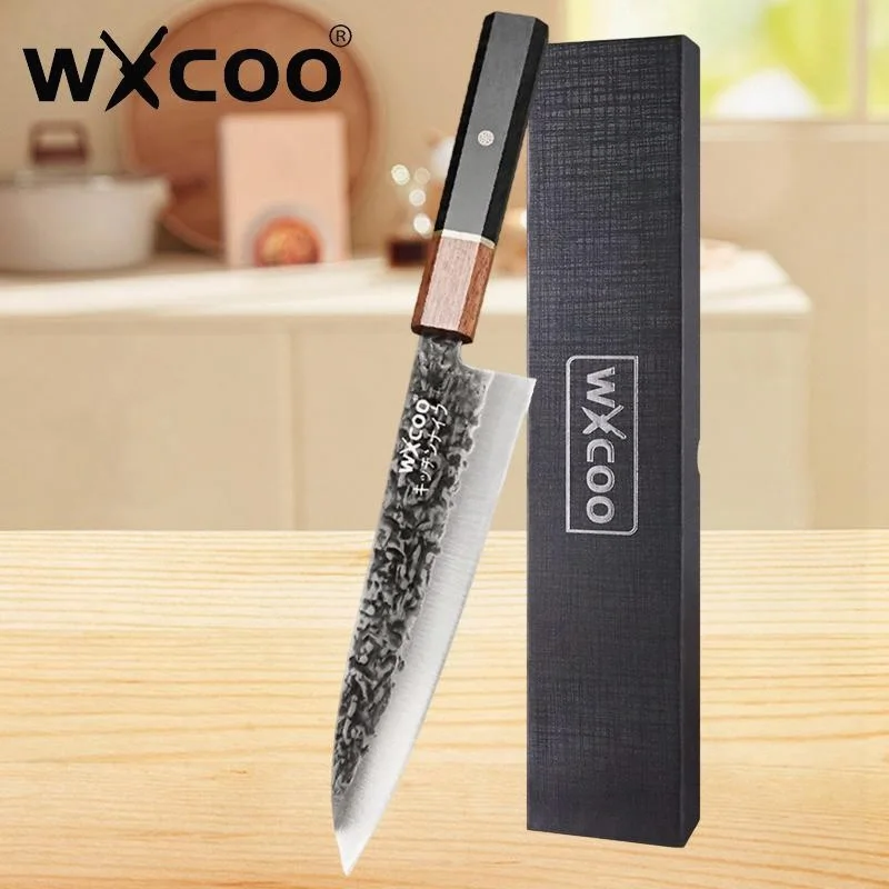 

WXCOO Meat Cleaver Kitchen Chef Knife Handmade Japanese Santoku Knife Slicing Knife Butcher Cooking Tools Meat Vegetables Fish