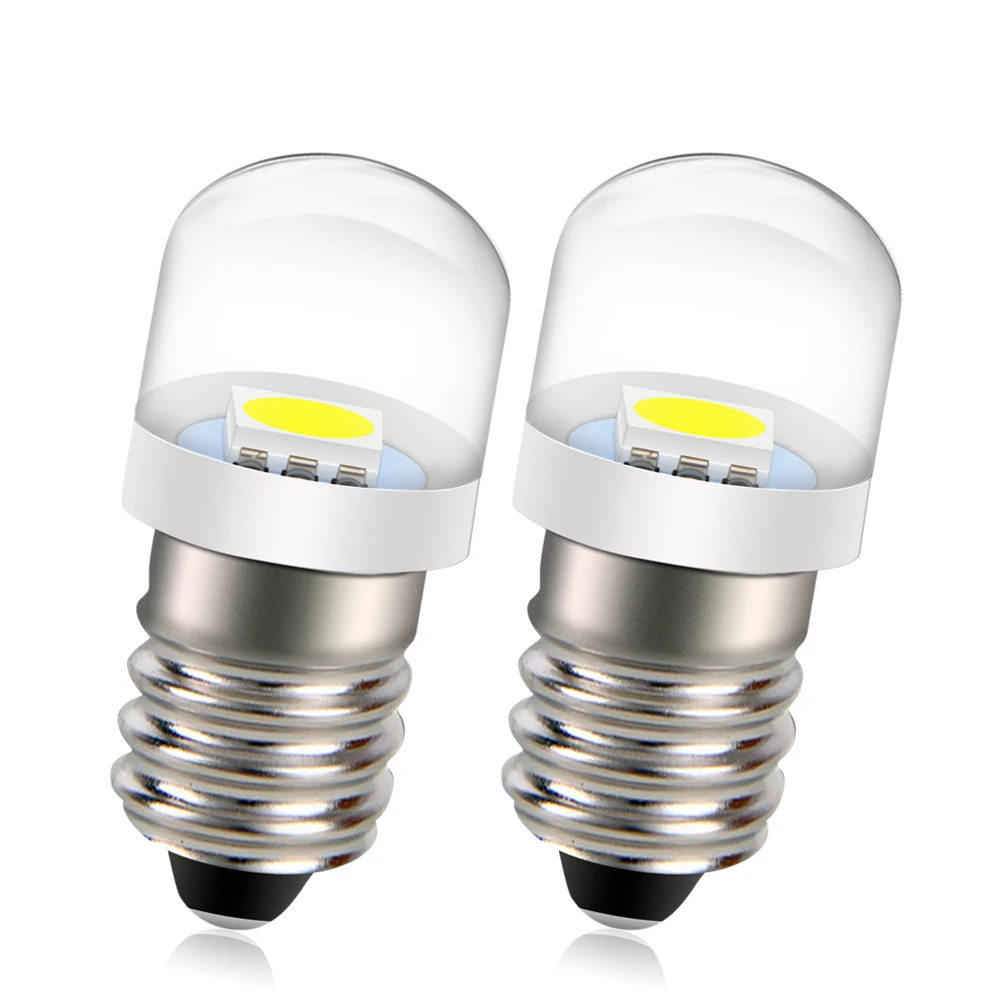 

2 шт. фонарик E10 светодиодная лампа 3 В 6 В 12 В 1SMD лампа 5050 теплый белый винтовой индикатор светодиодный источник света аксессуары 6000K 4300K