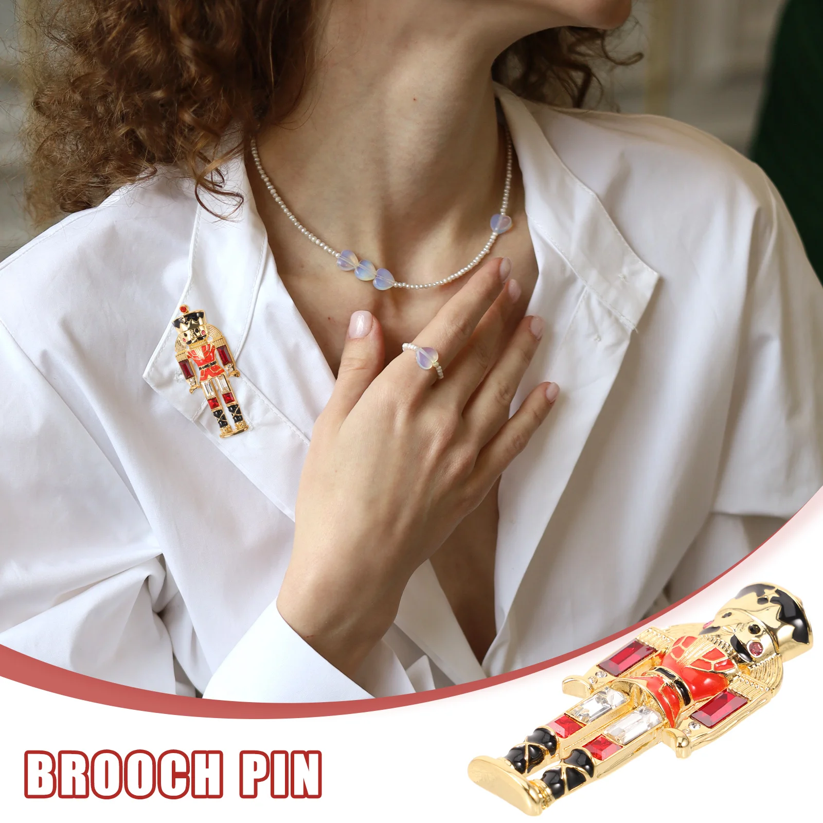 

Nutcracker Brooch Nutcrakcer Pin Artificial Lapel Cute Colorful Pins Small Miss