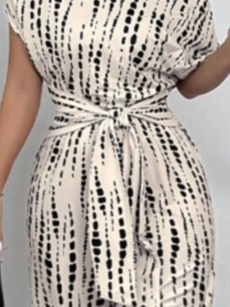 

Jumpsuits For Woman Summer New Stripe Slanted Collar Lace Up Jumpsuits Fashionable Slim Fit Beach Vacation Women's Jumpsuit