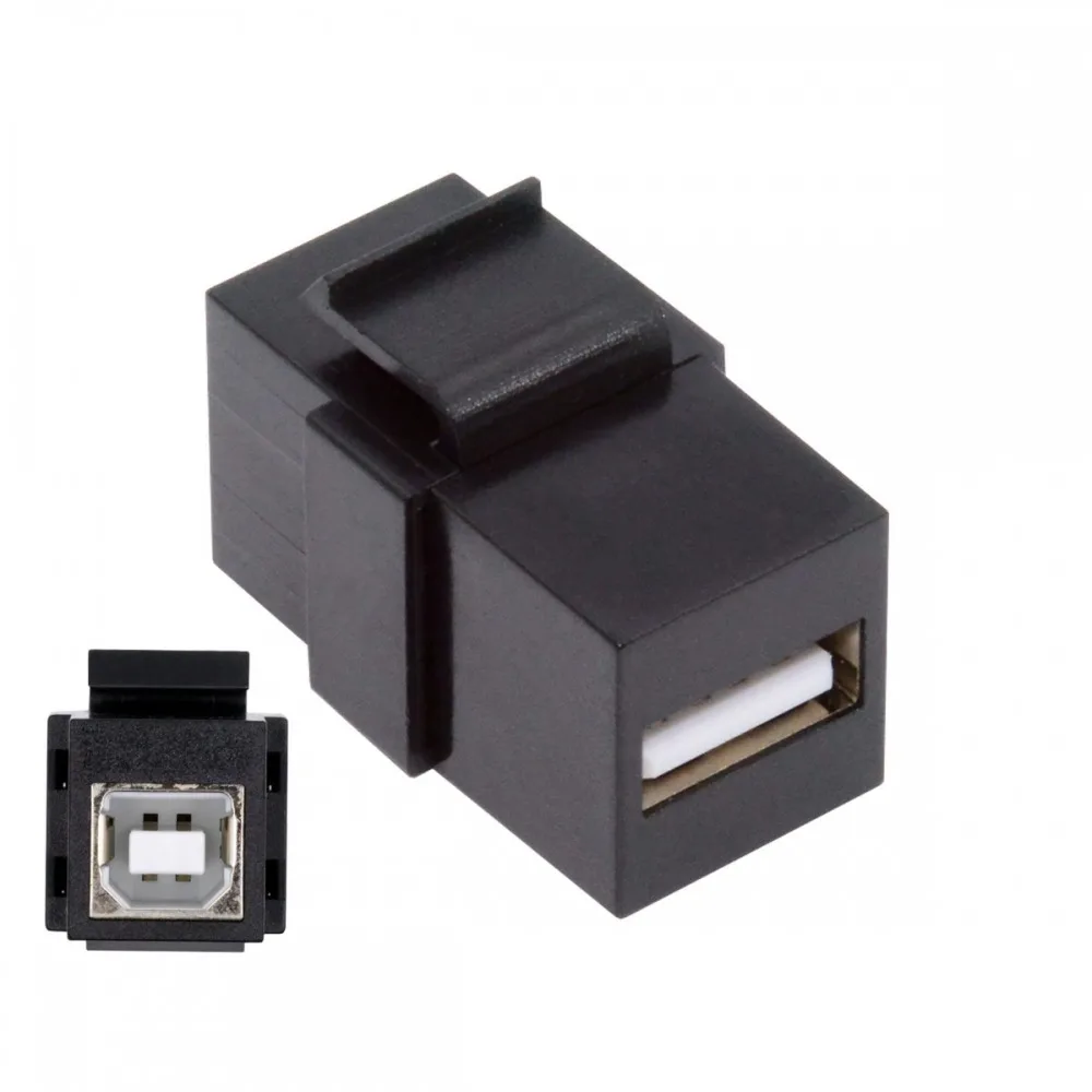 MDR Wallplate Panel Connector USB2.0 A Female to Type-B Female USB Cable Extension Keystone Jack Coupler Adapter