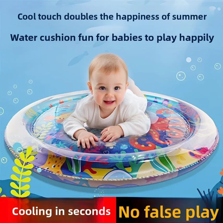 Baby Crawling Water Mat Infant Guide, Children's Early Education Crawling Aid, Inflatable Water Play Toy, Large Ocean-themed
