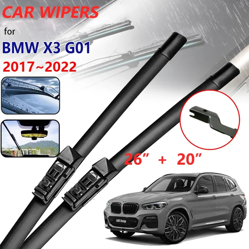 

For BMW X3 G01 2017~2022 2x Car Wiper BladesFront Rubber Windshield Wipers Window Cleaning Car Accessories 2018 2019 2020 2021