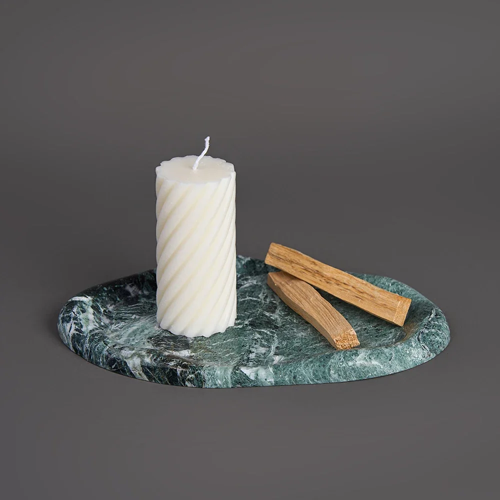 Natural Marble Tray for Candle Jewelry Ring Luxury Trinket Dish for Bathroom Kitchen Counter Dresser Nightstand Home Decor