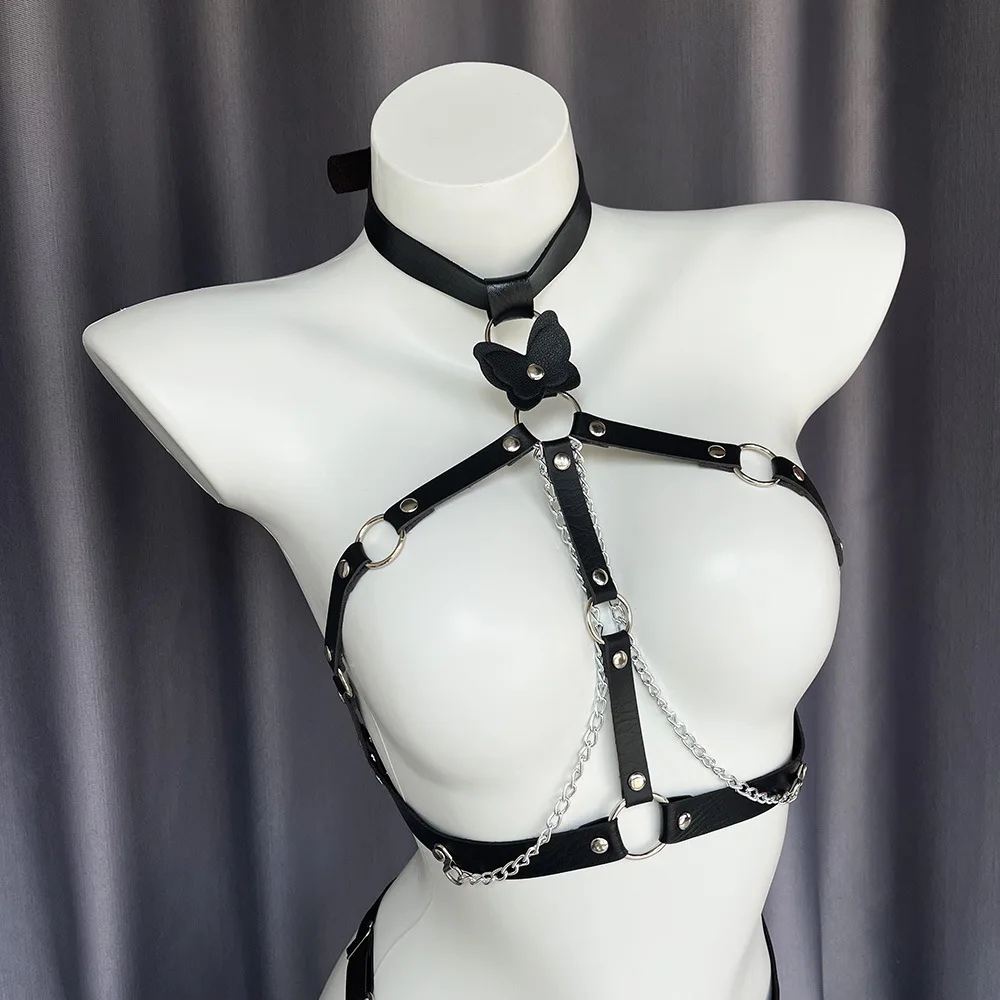 1191 ألعاب الجنس النسائية عبودية الملابس الجلدية فراشة الساق الدائري مثير الملابس الداخلية هالوين كوس مجموعة ملهى ليلي ازياء الهدايا #2