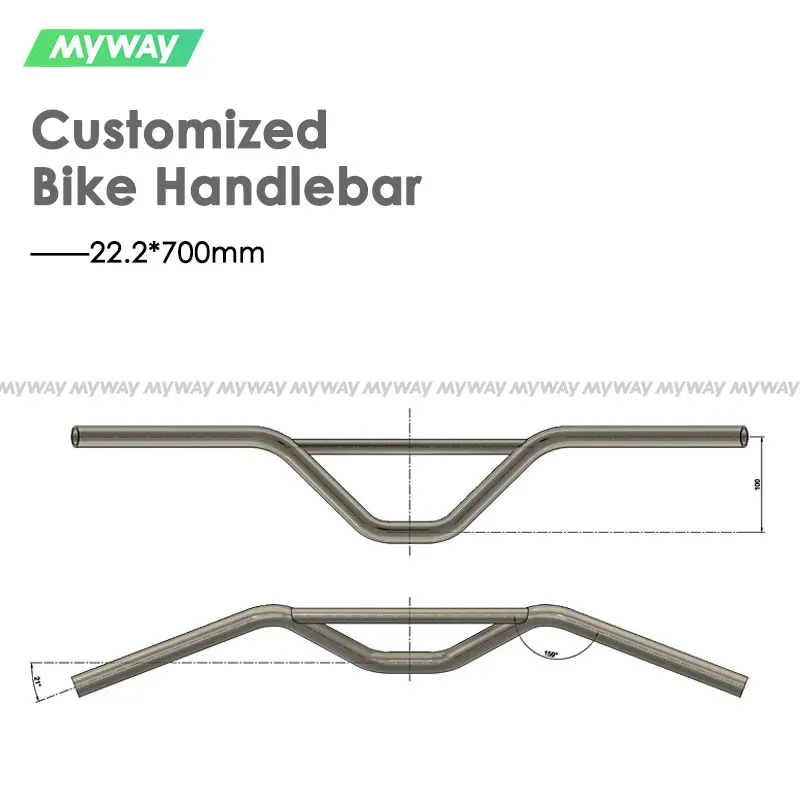 

MYWAY Titanium Alloy Steering Wheels 22.2*700mm, Road Bicycle Retro Handlebar