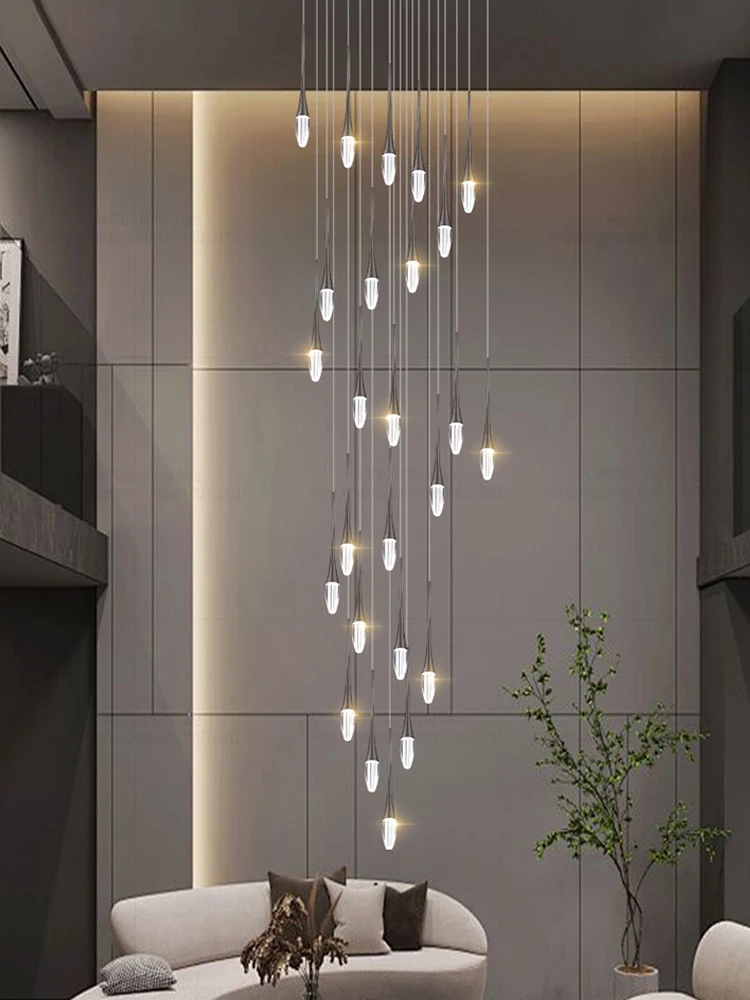 

LED Pendant light Attic Pendent Lamp Modern Lobby Pendant Light Staircase Chandelier Villa Staircase Pendant Light Ceiling