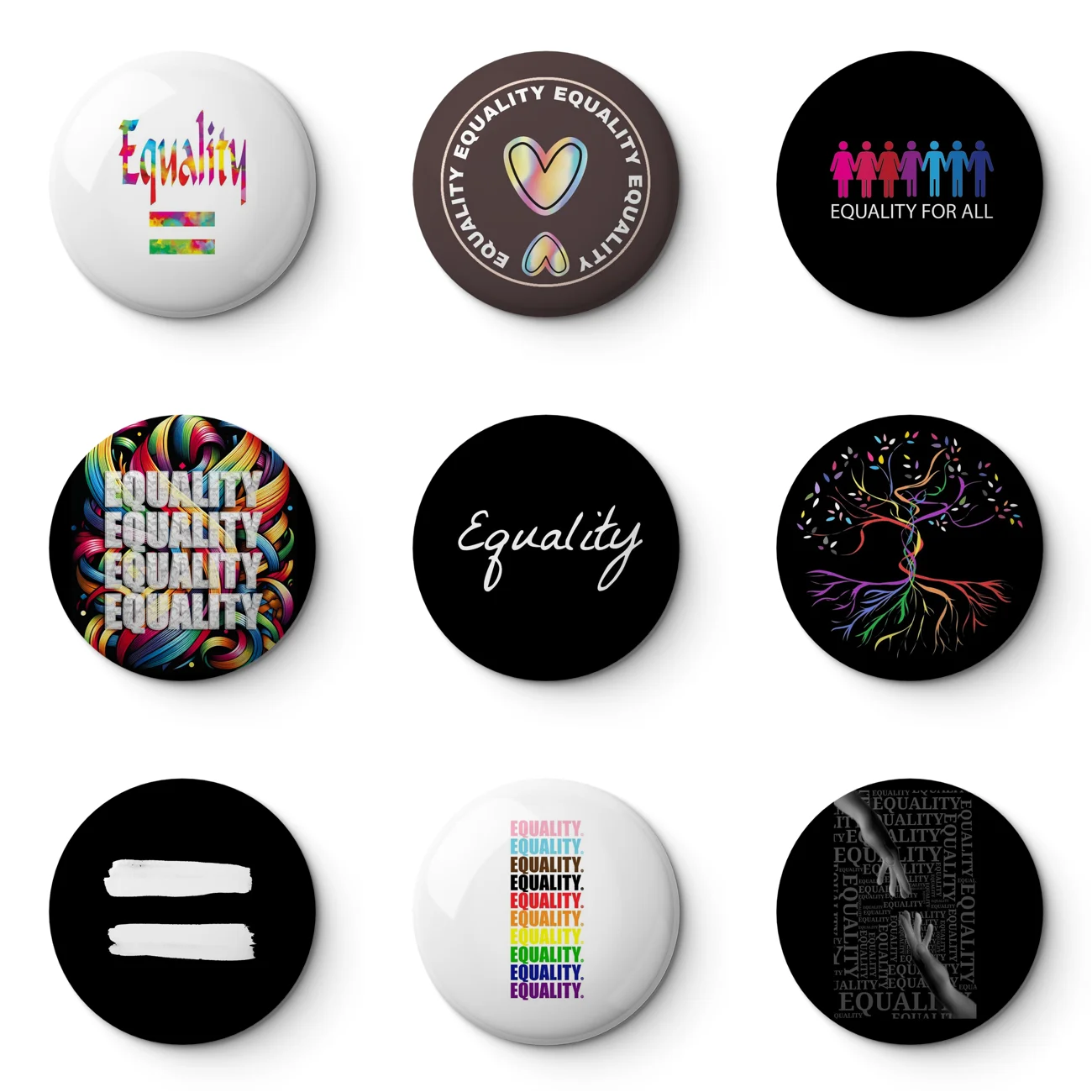 Equality V2 For Dark Fabric Soft Button Pin Customizable Metal Decor Women Jewelry Gift Cute Funny Hat Lover Lapel Pin