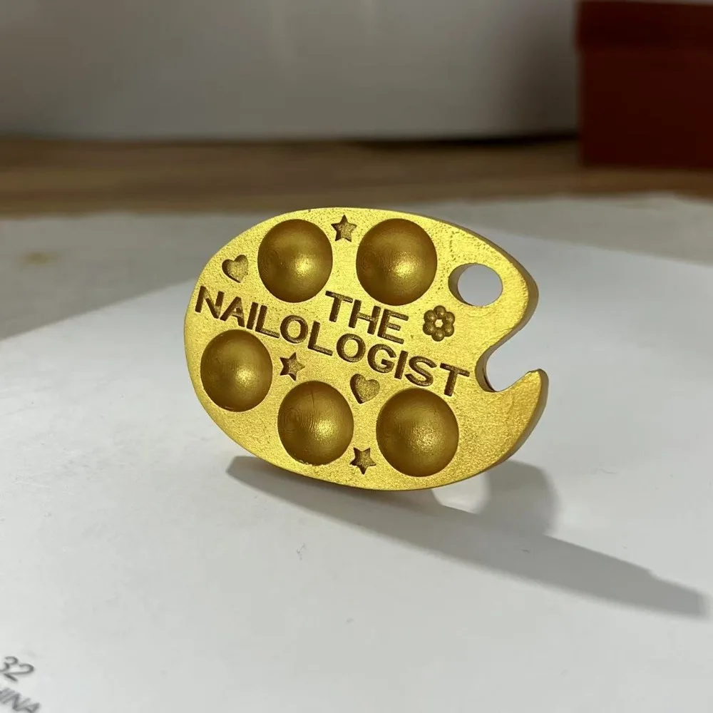 

Набор из 5 многофункциональных носимых колец-палитр для маникюра, золотистые, для дизайна ногтей, для женщин