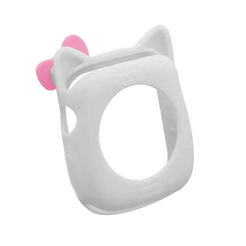 Hello Kitty Bow Cat Soft Silicone Band cartoon Case For Apple Watch Series 7 SE 6 5 4 3 2 1 Cover for iwatch 38 40 41 42 44 45MM