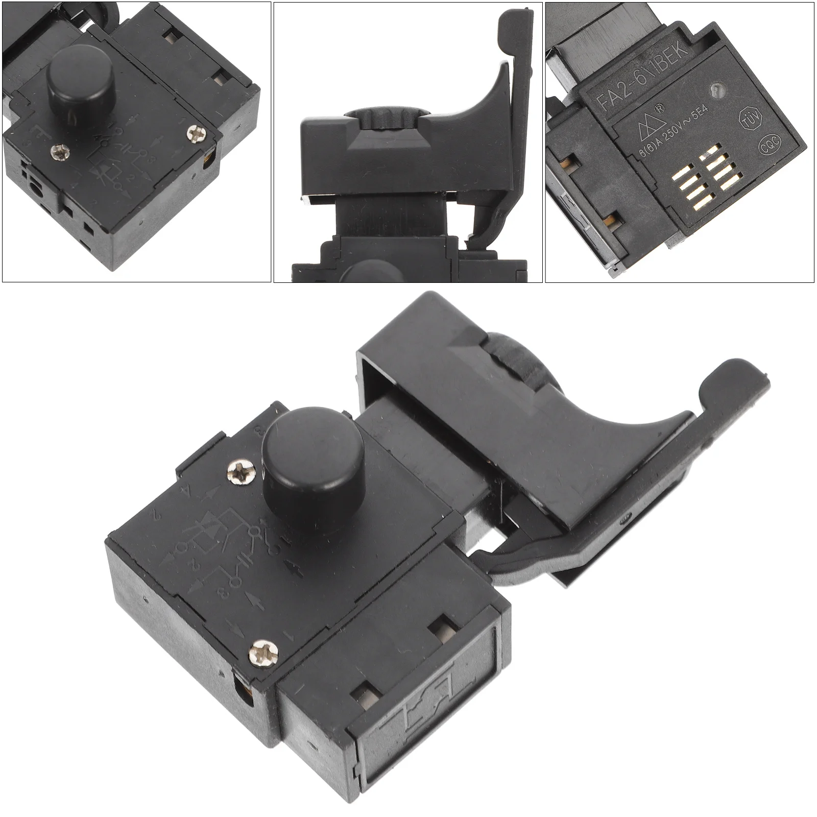 قفل التحكم في سرعات الحفر اليدوية الكهربائية قطعة واحدة محمولة سهلة التركيب وزر الزناد القابل للتعديل مشغل الحفر اليدوي