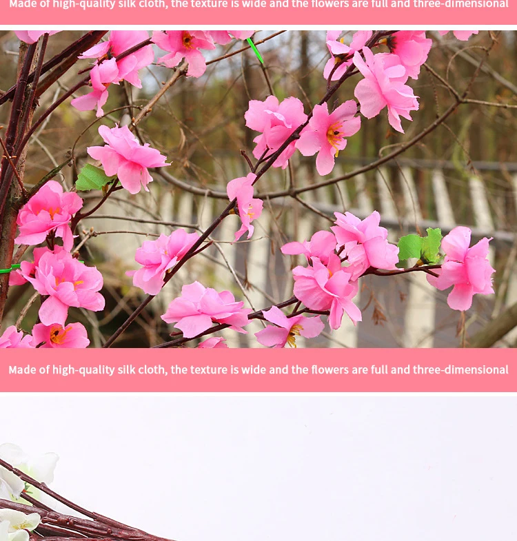 1/3/5 stücke Künstliche Pfirsichblüte Zweig Frühling Pflaume Kirschblüte Seidenblume Baum Dekoration Hause Hochzeit DIY Dekoration – Detail 8