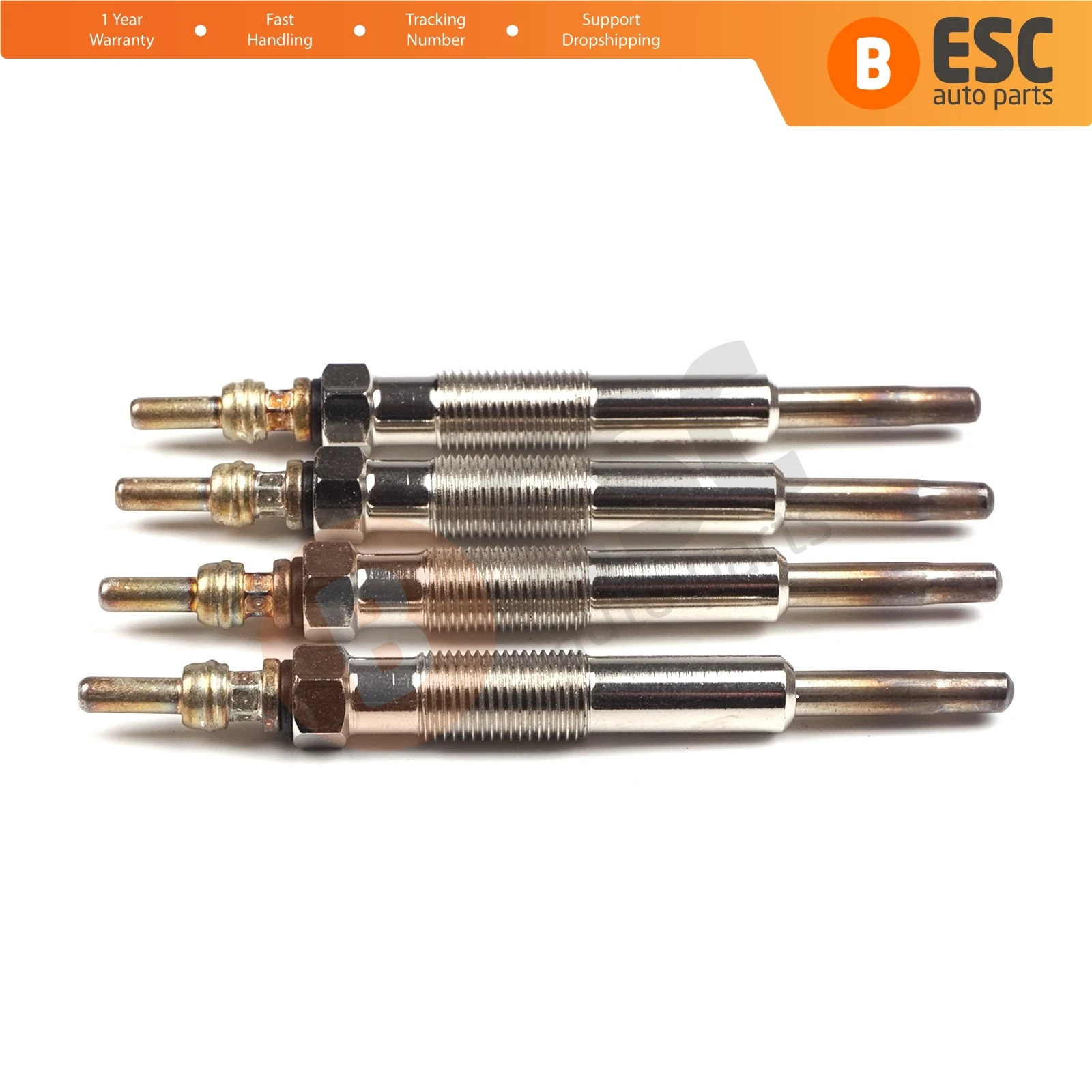 ESC Auto Parts EGP25-1 4 Pcs Heater Glow Plugs 7700111940, GN019, 0100226375 for Renault Dacia Daewoo 1.9D Ship From Turkey