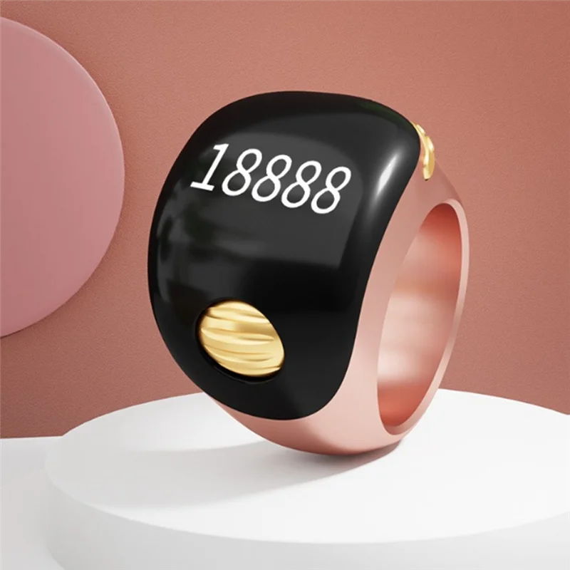 A32T-Portable Ring Type Ball Finger Counter Adjustable OLED Screen Mini Counter With Battery Display Pink