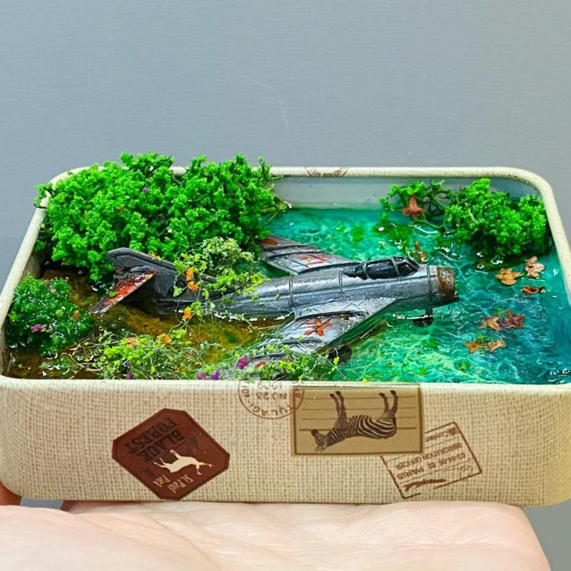 Resin Miniature Airplane Diorama Model Artificial Garden Landscape DIY Micro Scene Figurine Aquarium Terrarium Home Decor Gift