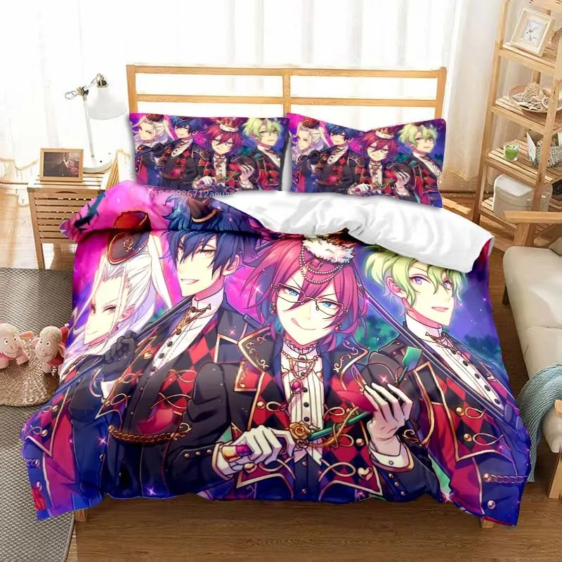 Anime Rock Band Ensemble Stars All Season Twin Bedding Set 3 Piece Comforter Set Bed Duvet Cover Double King Comforter Cover