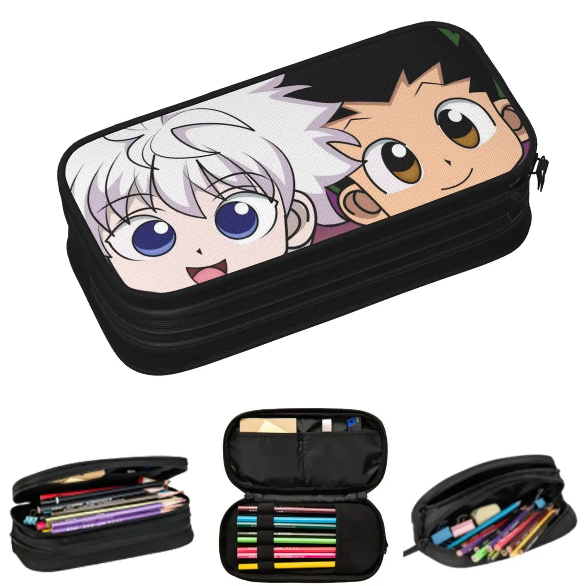 

Hunter X Hunter Anime Manga Pencil Cases for Students School Pen Box Pencil Bag Large Capacity Pencil Pouch