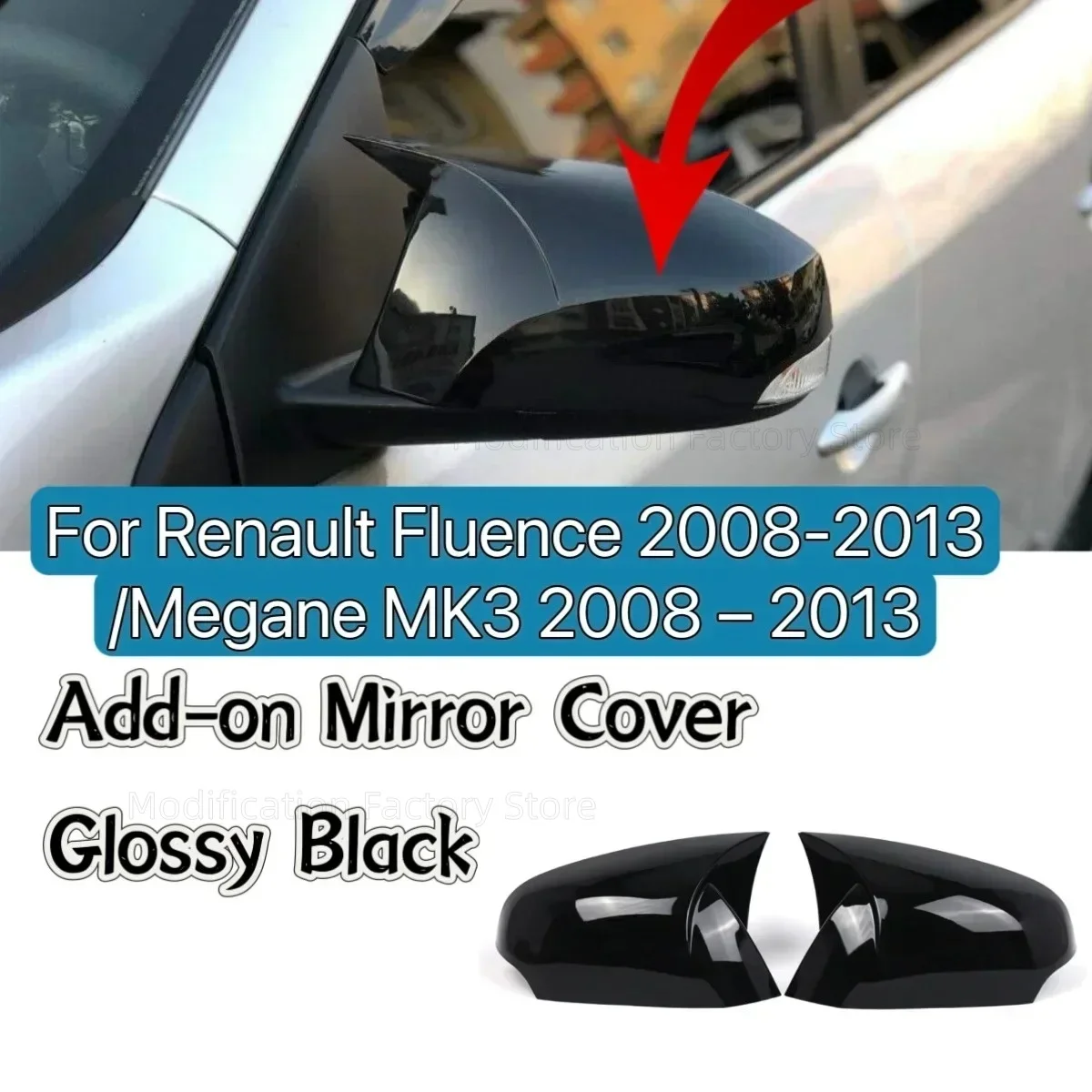 Paar Auto Rückspiegel Abdeckung Seite Flügel Kappe Für Renault Megane Mk3 2008-2013 Fluence 2009-2015 Seite Spiegel Abdeckung 963740075R