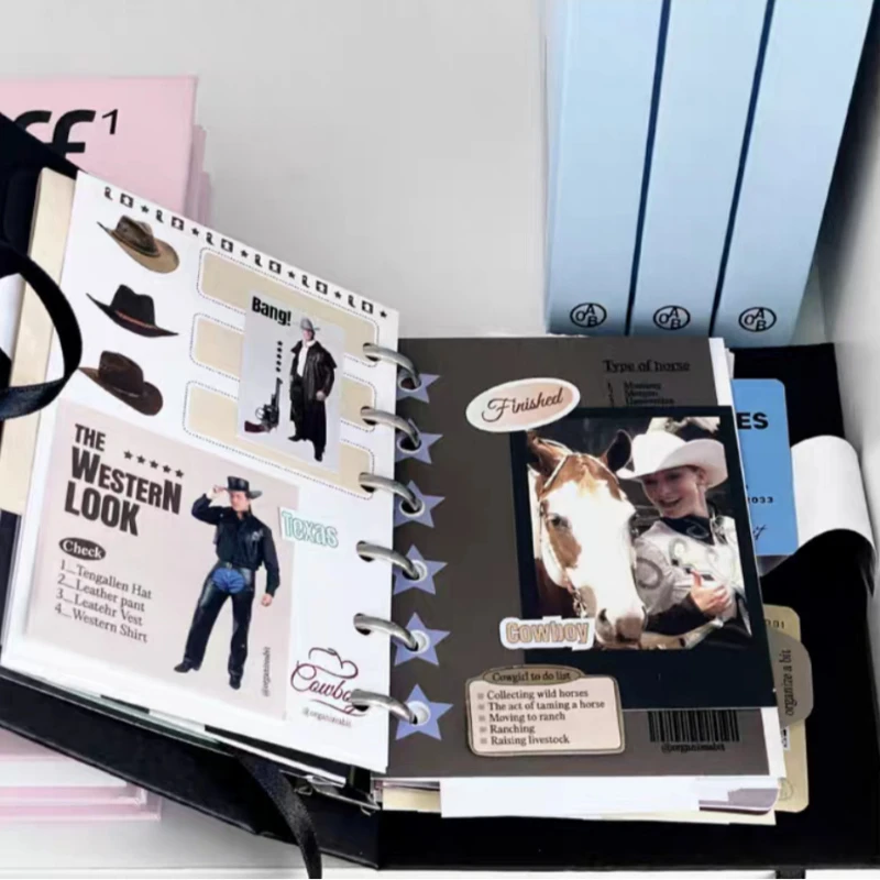 Scrapbooking Decal Paper Material Sticker Pack Cowboy Style Memo Pad for Journal Planner Decorative Memo Paper