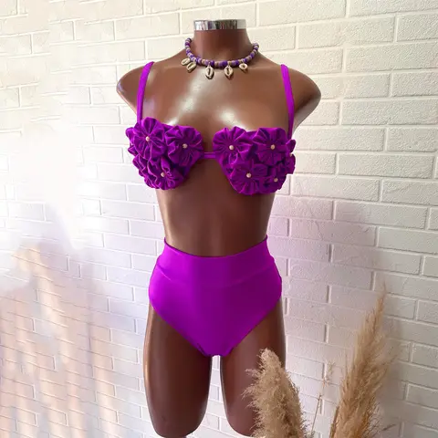 여성용 꽃 비키니, 레이스업 수영 세트, 크로셰 비키니, 하이웨이스트 수영복, 섹시한 사롱, 럭셔리 수영복 Best5