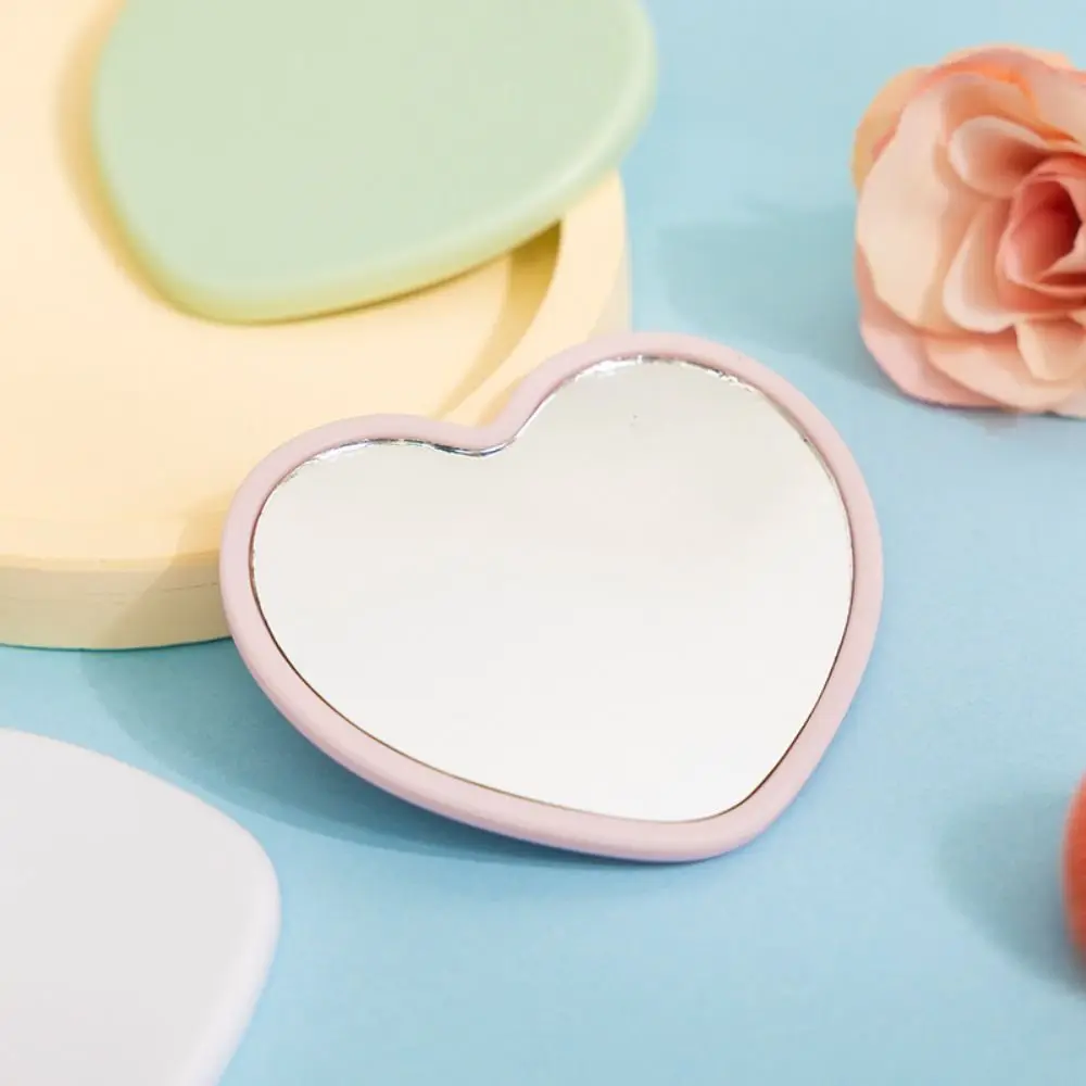 Einfacher einseitiger herzförmiger Spiegel, hochauflösender Handspiegel, kleiner Schönheits-Make-up-Spiegel, Make-up-Tool