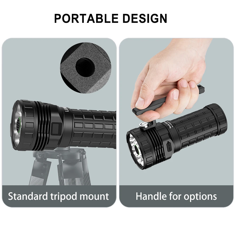 EDC-Lampe de poche LED 46950, batterie externe USB C, charge, décharge, autodéfense, torche avec ventilateur, éclairage extérieur très injuste,