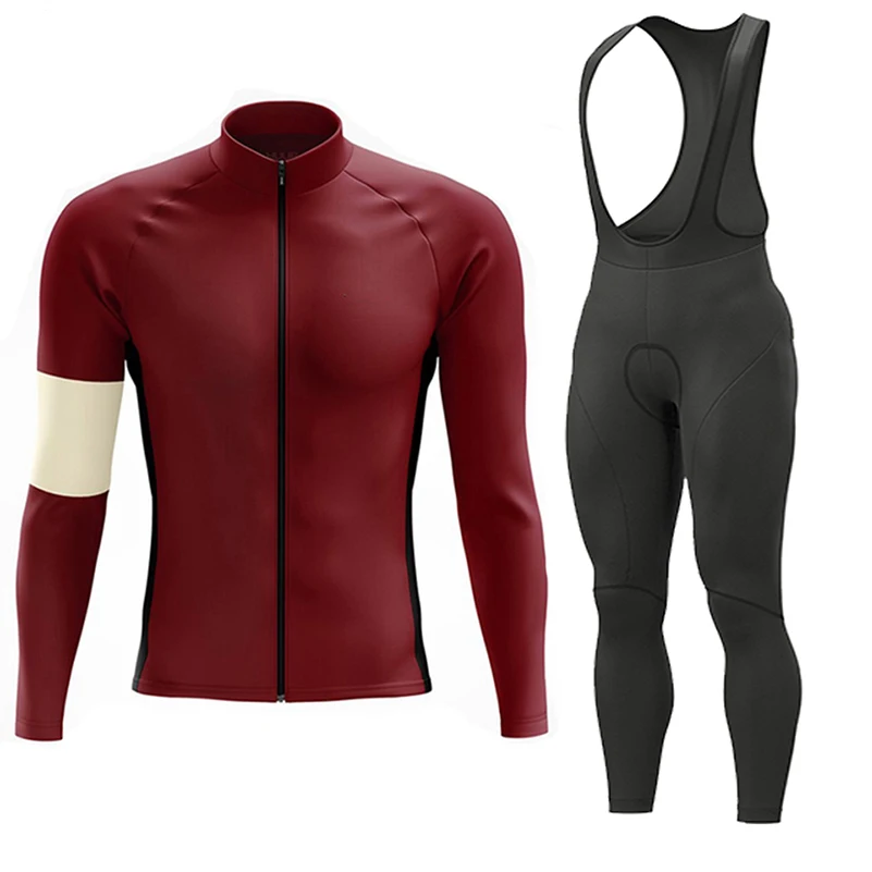 Men Spring Breathable Cycling Clothing Set Ropa Ciclismo Autumn Long Sleeve Outdoor Cycling Jersey Set MTB Bicycle Clothes