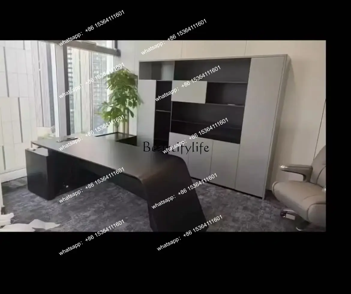 

46Matte paint boss president desk Darth Vader modern simple high-end designer high-end class desk