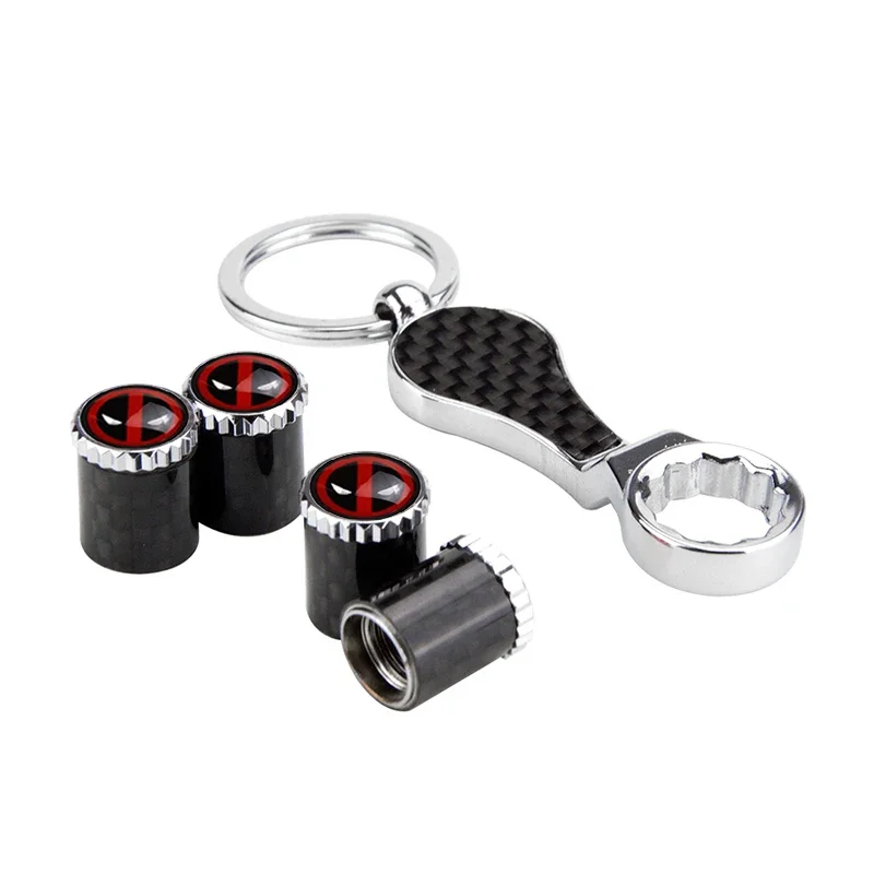 4pcs Miniso Marvel Anime Cartoon Deadpool Universal Car Wheel Tire Valve Stem Caps for Jeep Ford Subaru Skoda Mazda Alfa Romeo - view 4