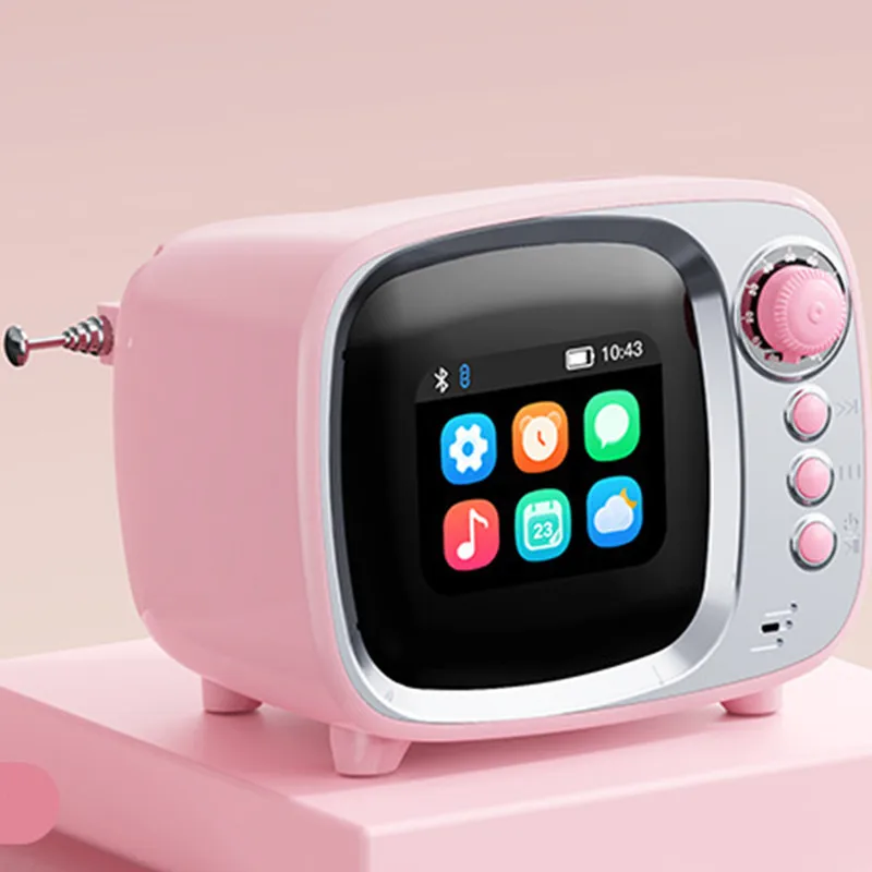 

Bluetooth-колонка HiFi с дисплеем текстов песен, ретро-беспроводной будильник, мощный бас, портативный настольный музыкальный плеер JY81-Pro