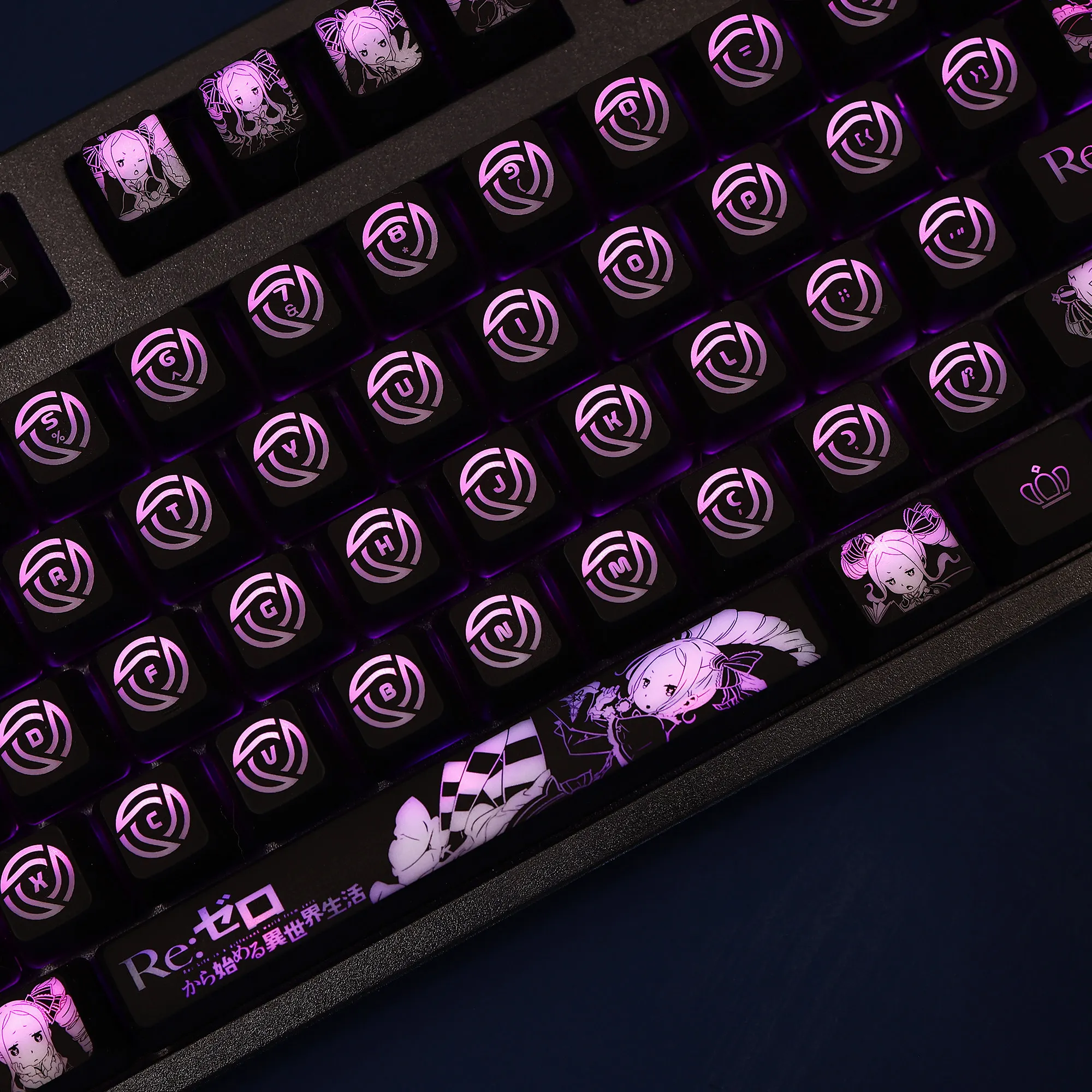 104 Keys/Set Beatrice Re Zero Backlit SWS Keycaps PC Coating for Logitech G512 Razer BlackWidow Huntsman Corsair K70 K95 view 5