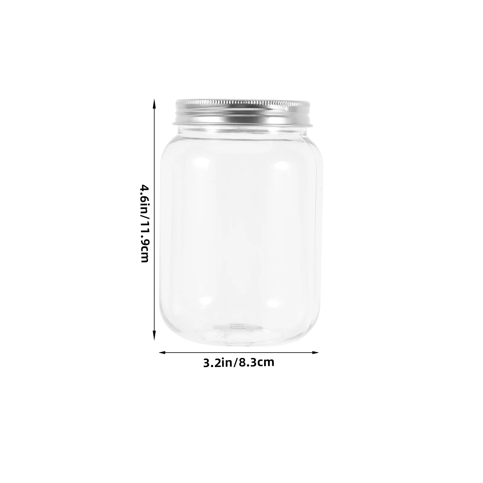 4 vasetti di plastica trasparente con coperchio in alluminio, contenitori ermetici per alimenti secchi, caramelle, snack, cucina, organizzazione domestica