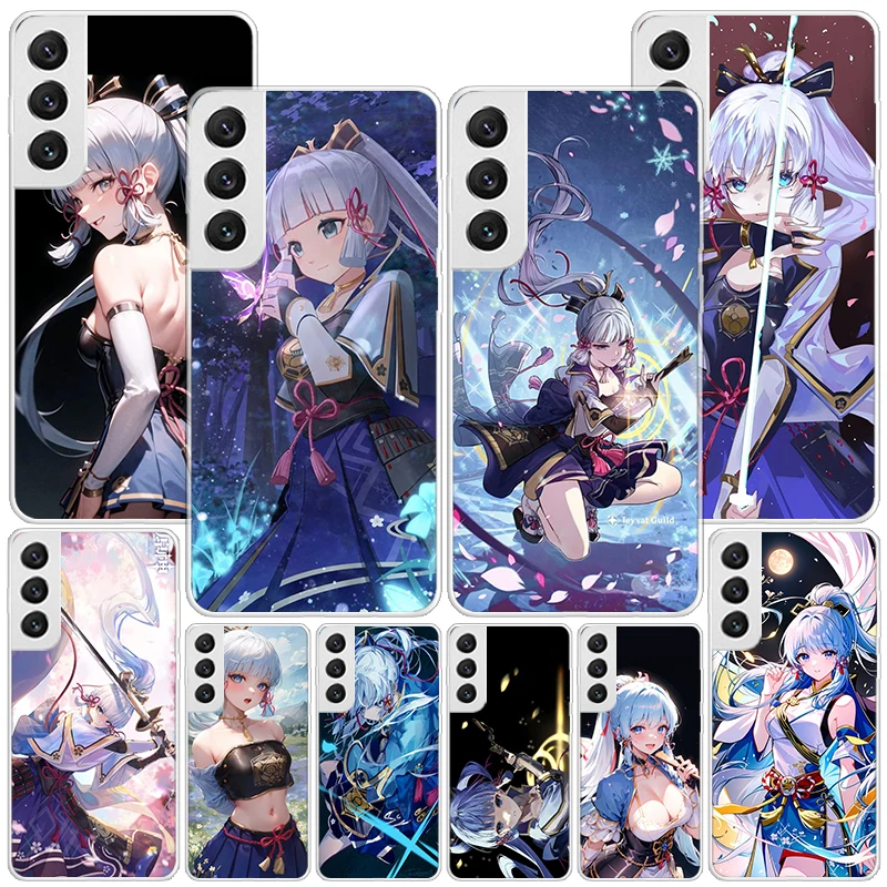 Genshin Impact Kamisato Ayaka Phone Case For Samsung Galaxy S24 S23 S22 S21 Ultra S10 Plus S20 FE S10E S9 S8 + Soft Cover Coque