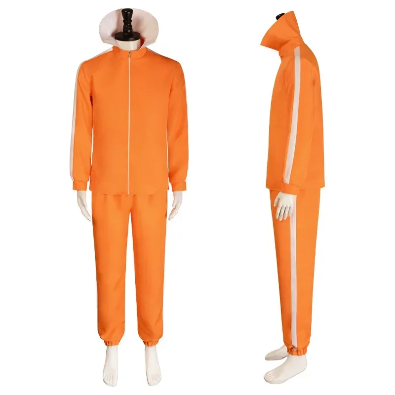 Cartoon Movie Vector Cosplay Costume Orange Jakect Pants Men Outfits Set Mushroom-shaped Halloween Carnival Party Costumes