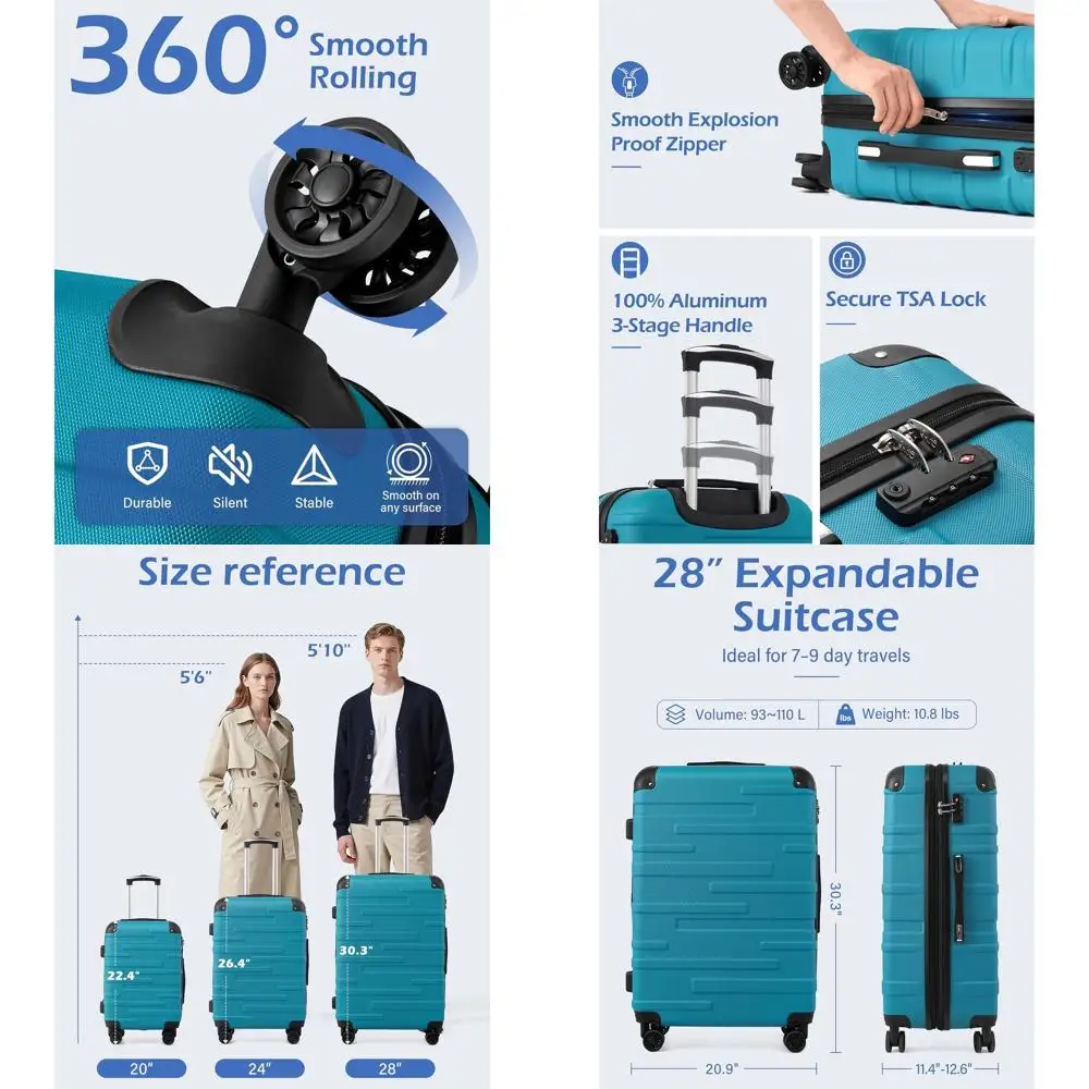 

Компактный чемодан-спиннер, одобренный TSA, с телескопической ручкой и жестким корпусом для путешествий