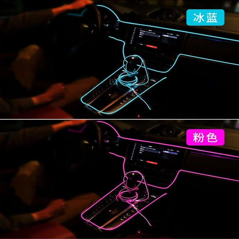 Car Styling DIY Flexible Neon Strip Car Interior Light For Ford Fiesta Ranger Mondeo Fusion Escape Kuga Edge Mustang Accessories - view 4