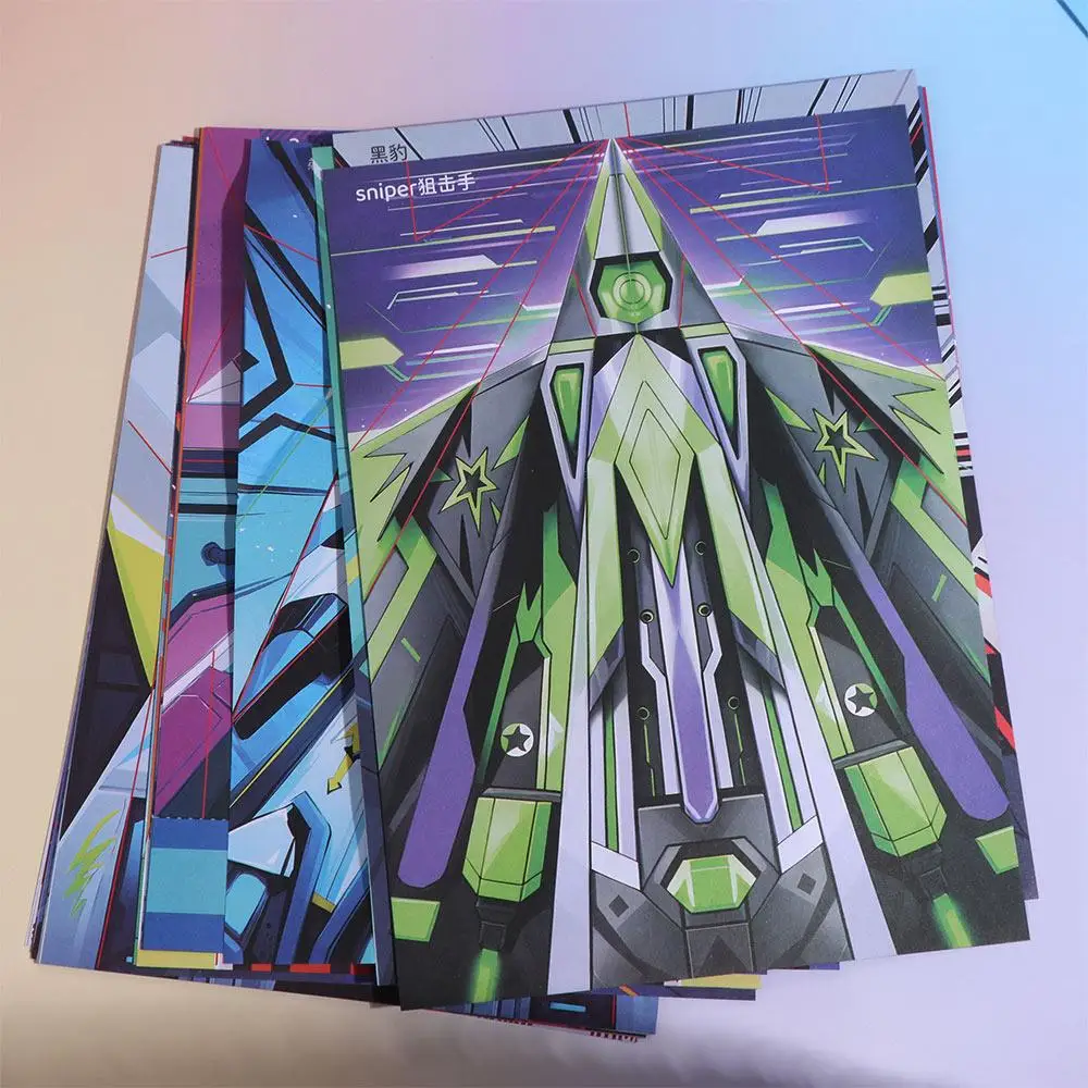 Paper Handmade Colored Paper Set Art Learning Folding Airplane Origami Set 3D Cartoon Versatile Paper Aircraft Toy