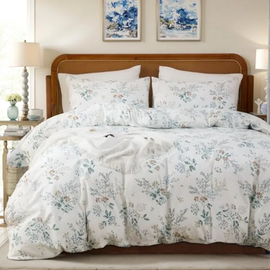 

100% Cotton Duvet Cover Sets Size Garden Chic Duvet Cover with Zipper Closure Coquette Bedding Set Ultra Soft and Breathable