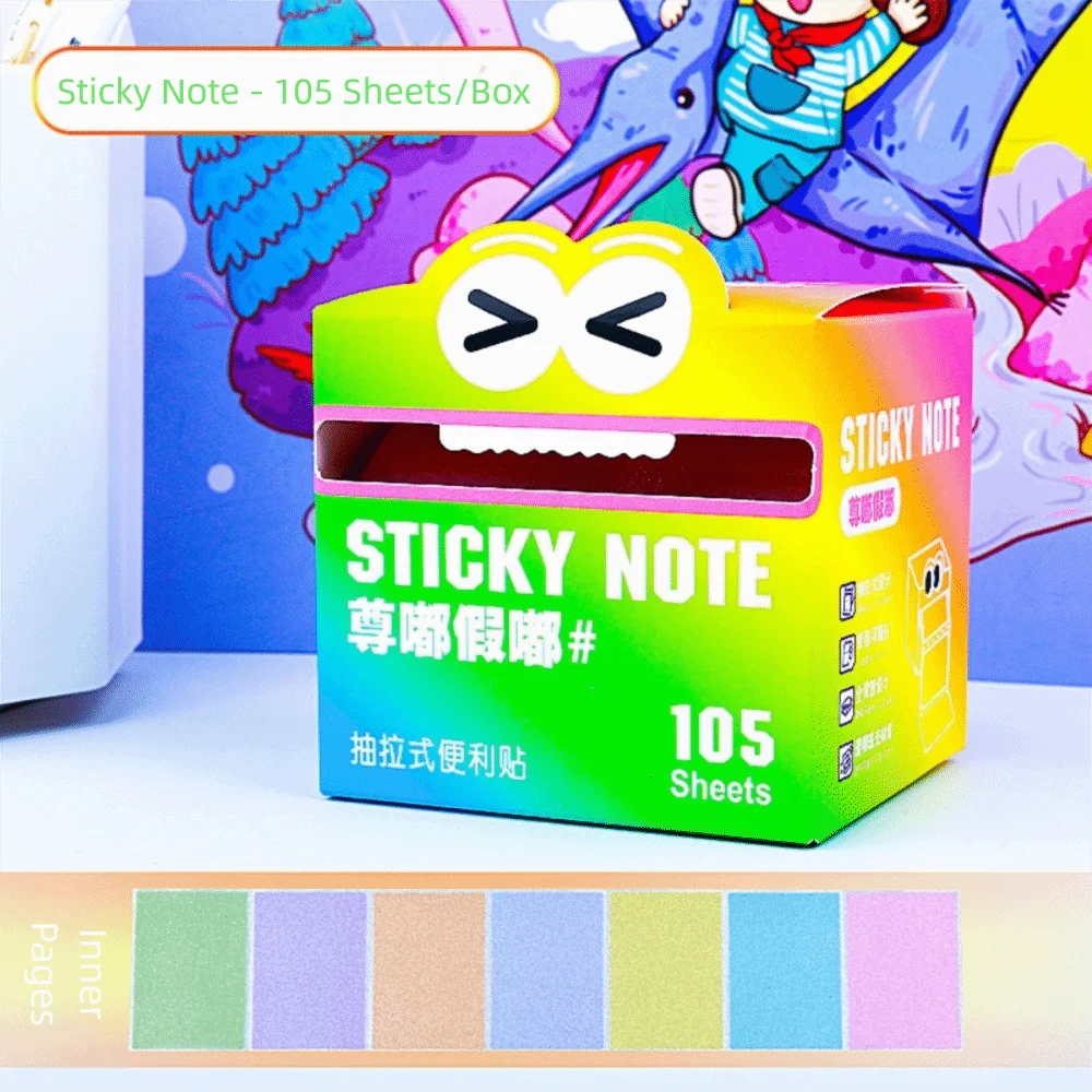 105 Sheets Pull Out Design Memo Pad Paper Self-Adhesive Multipurpose Planner Sticker Korean Style Sticky Notes