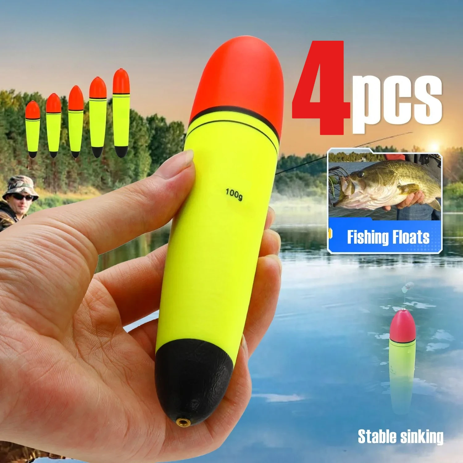 4pcs EVA Fishing Float Foam Plastic Sea Rock Fishing Striking Floats 20/30/50/60/80g Fishing Bobber Flotador Peche Boia Tackle