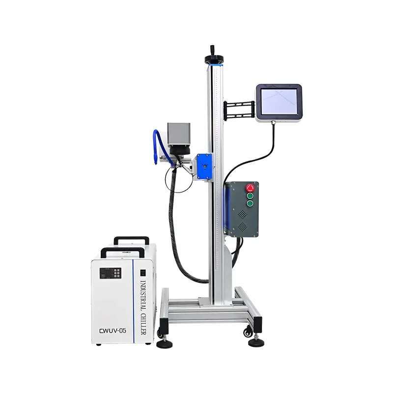 automatic fiber ultraviolet flight laser marking machine inkjet printer