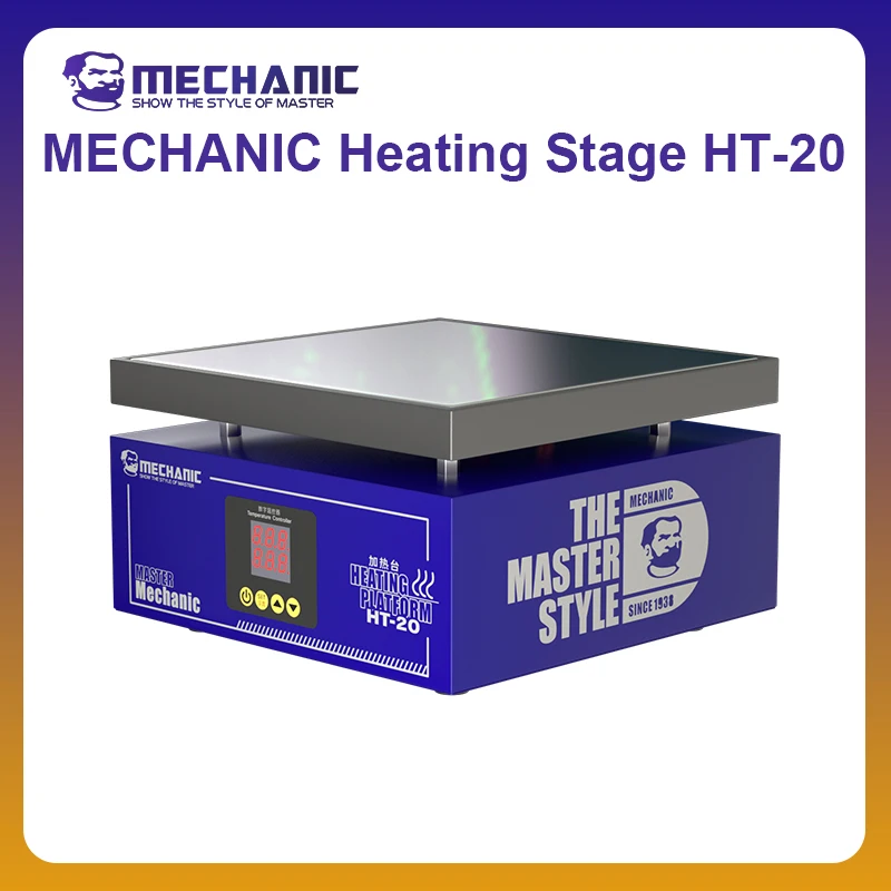 MECHANIC OFFICIAL HT-20 Heat Table Intelligent Constant Temperature Double Digital Display Repair Mobile Phone PCB Heat Platform