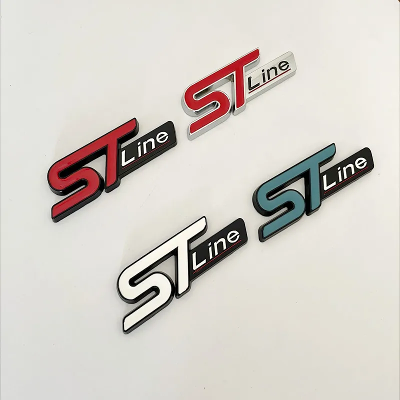 3D Metal ST Line Logo Car Emblem Sticker Trunk Badge For Ford Kuga MK3 MK4 S Max Focus Puma Fiesta Accessories - view 3