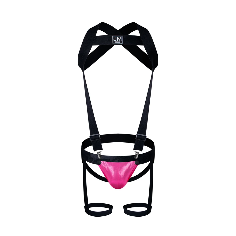 Detachable Split-type Sets Mens Strap Harness Bodysuit Black Leather Men Sexy G String Thong Jockstrap Leg Bondage Gay Underwear