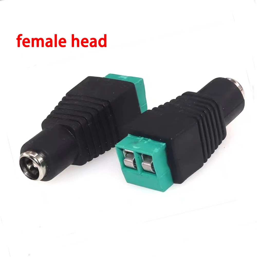 5.5*2.5 Solderless DC Plug 5.5*2.5 DC Male Connector Female Connector Power Plug Cord Thick Surveillance Camera Universal